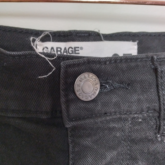 Garage Black Denim Retro High Waist Cut Off Shorts Size 3 - Picture 5 of 12